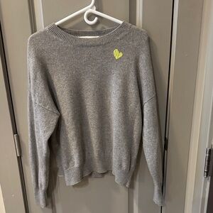 Kerri Rosenthal Cashmere Crewneck Sweater with Heart Accent